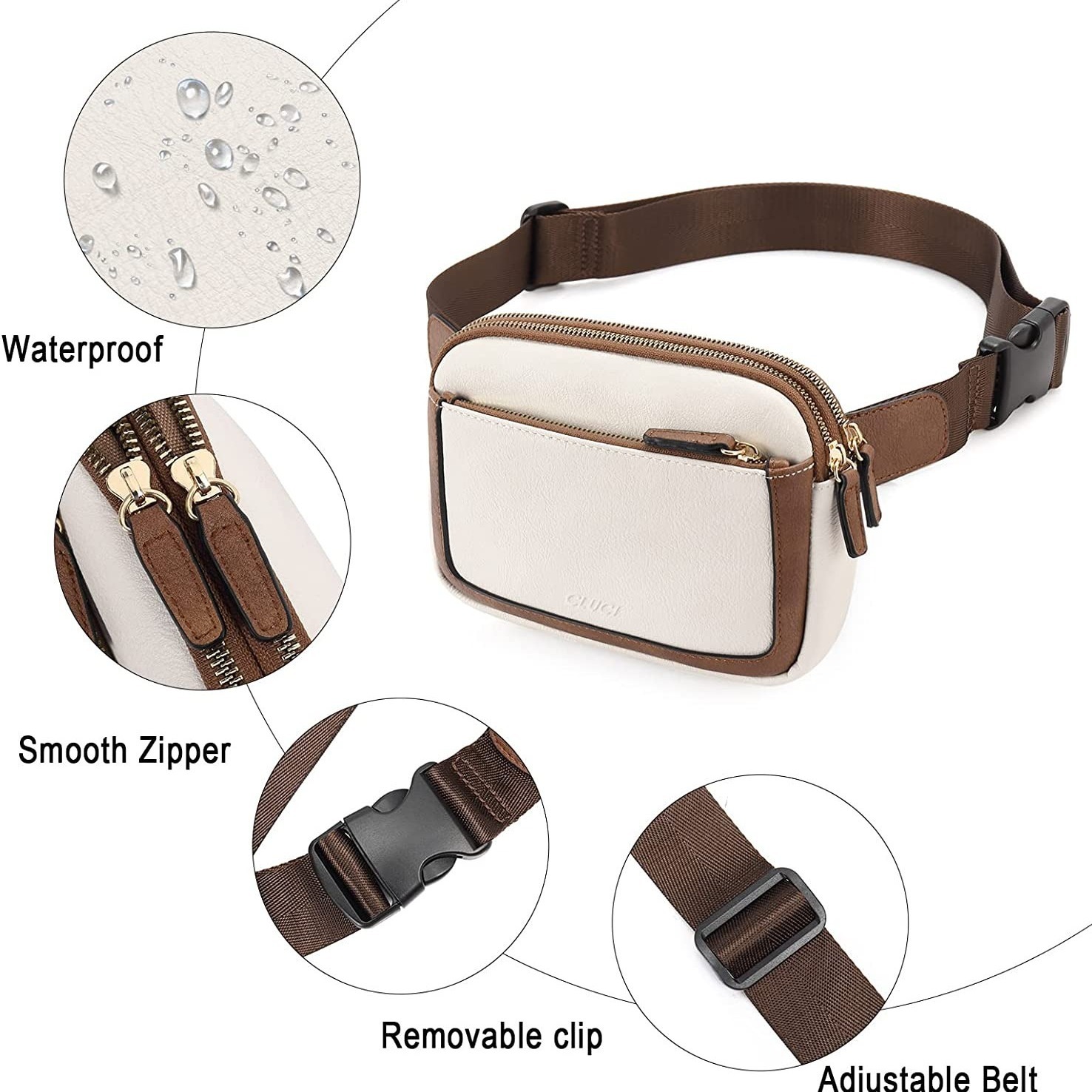 Women's Belt Bag Mini Crossbody Bag Waist Bag Adjustable Shoulder Strap Artificial Leather Women's Waist Bag Storage Bag_voghion.com
