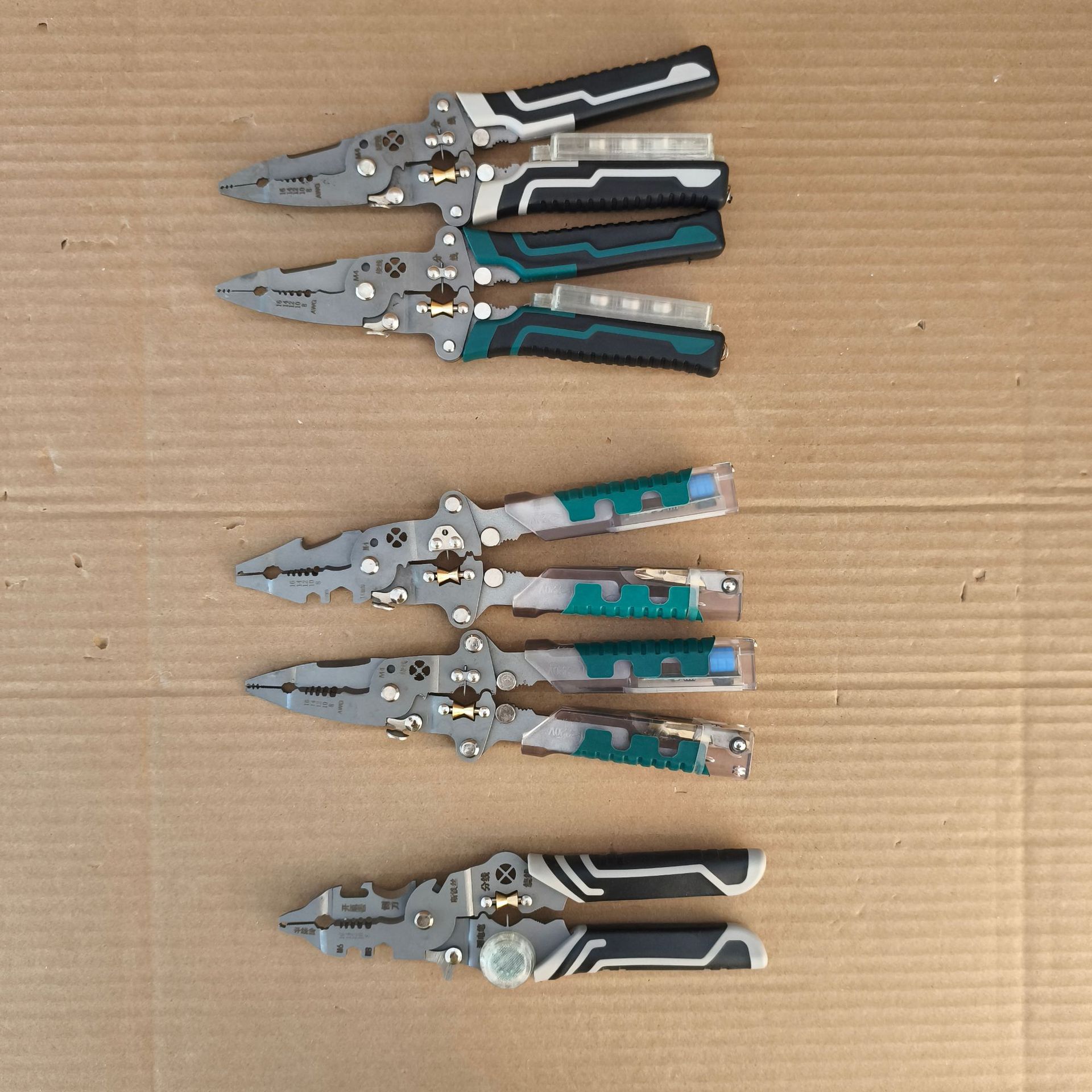 跨境新款带电笔测电折叠剥线钳 加厚多功能电工剪线可折叠剥线钳