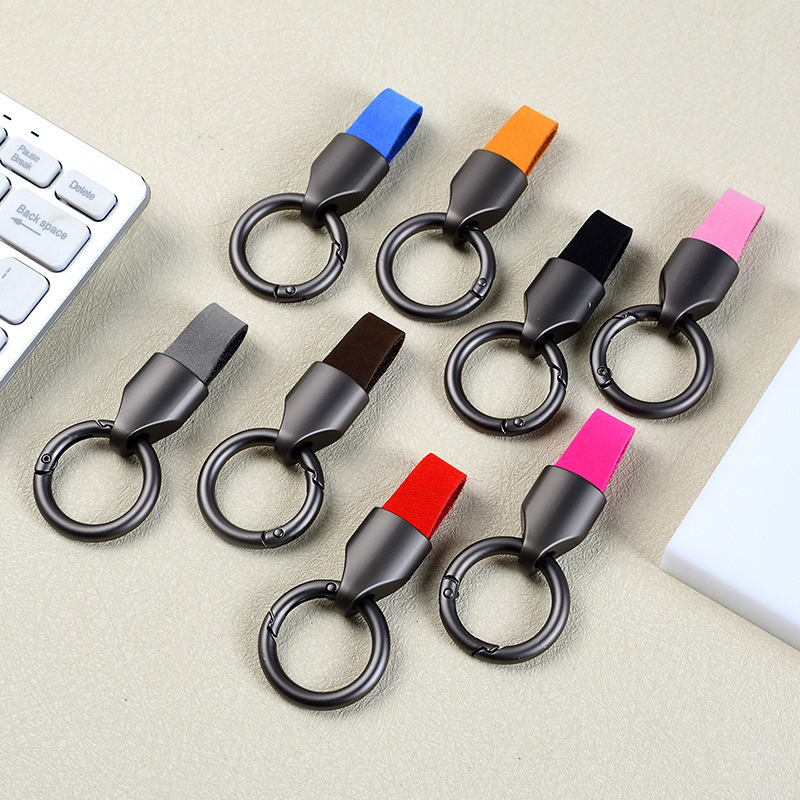 Keychain Car High-End Key Holder Men's Anti-Lost Key Chain Genuine Leather Key Ring Car Keychain Pendant