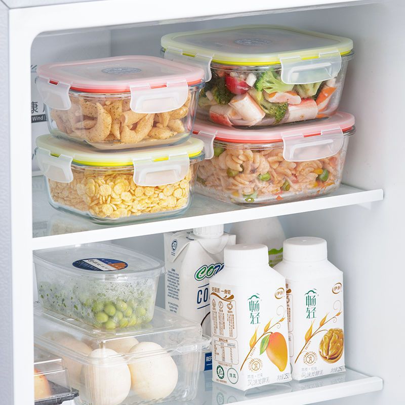 Caja de almuerzo sellada de vidrio de camellia caja de preservación refrigerador especial de grado alimenticio verduras y frutas estudiantes portátiles microondas