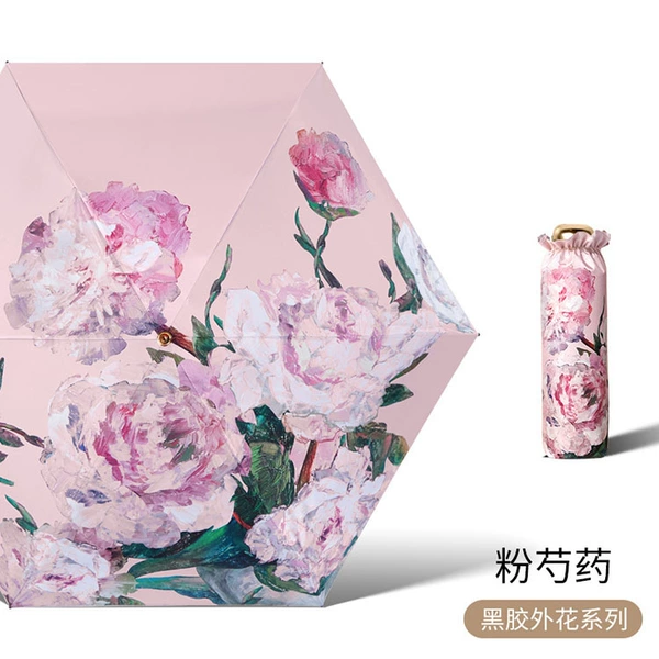 Pink peony black glue outer flower