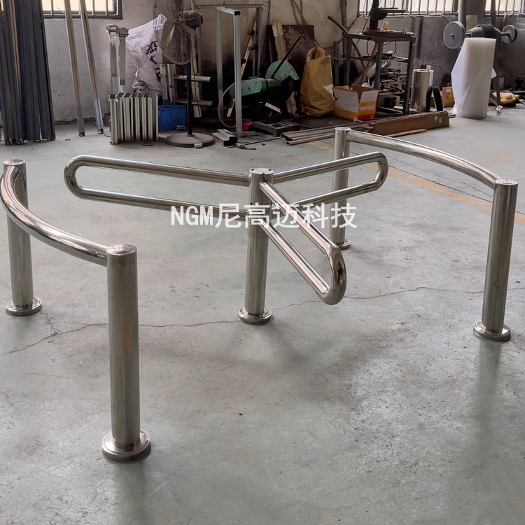 运城铜川小区公园出入口成品不锈钢旋转门,人员单向通行滚栅机口