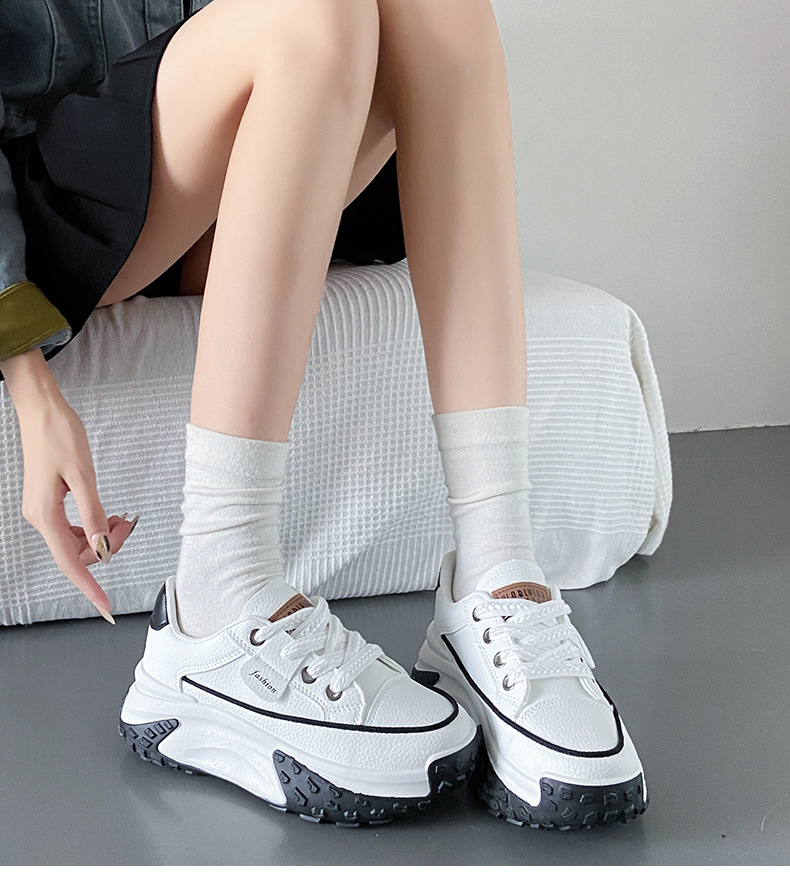 Version coréenne des chaussures de papa pour le printemps et l'automne 2024, nouvelles chaussures de tir de rue décontractées pour étudiants Instagram, chaussures hautes à semelles épaisses pour femmes_voghion.com