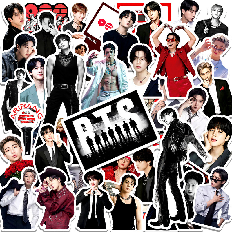 50 Kpop BTS BT21 stickers for decorating phone cases, skateboards, and notebooks with personalized designs