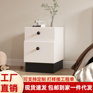 Cream Style Children's Bedside Table All Solid Wood Home Bedroom Small Extremely Narrow Simple Modern Internet Celebrity Bedside Storage Cabinet