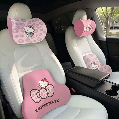 Car headrest memory foam headrest, lumbar support pillow, neck pillow, cute cartoon KT, universal for all seasons, headrest cushion for car