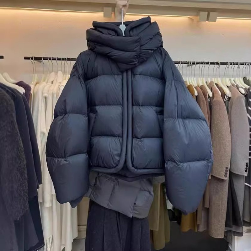920连帽立领羽绒棉服女秋冬新款短款韩版棉衣加厚休闲设计感外套|undefined