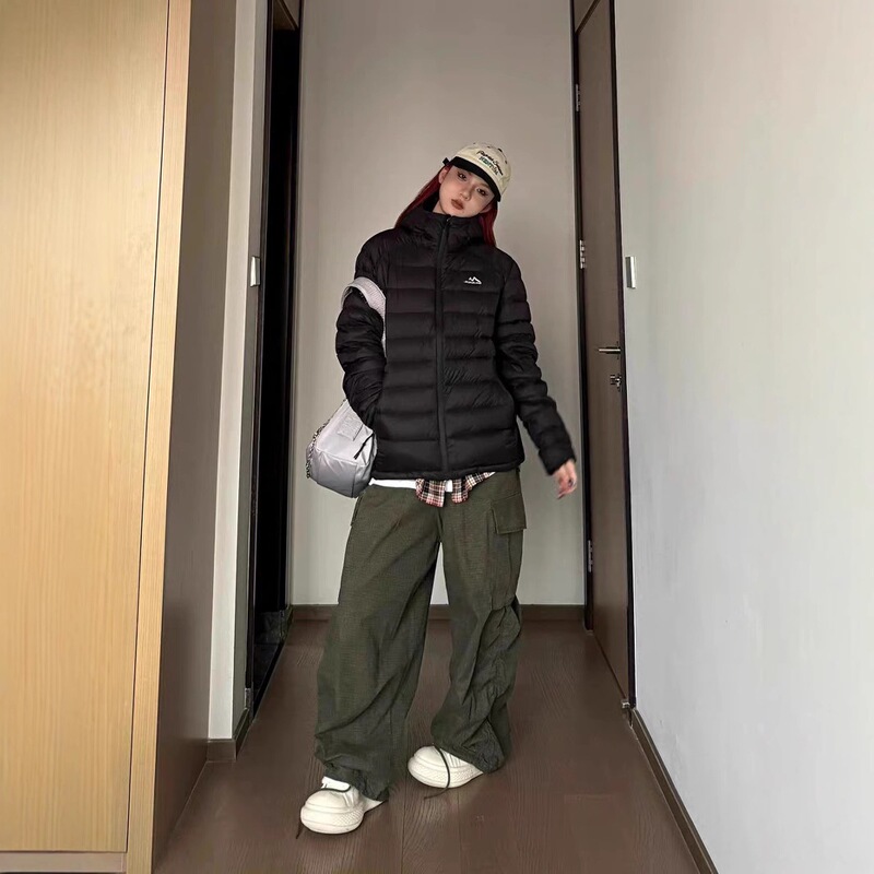 2025秋冬排骨羽绒服女白鸭绒情侣外套轻薄宽松新款连帽加厚小个子|undefined