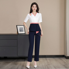 2023 Summer New Foot Massage Technician Workwear Elegant Set Women's Wellness Salon Spa Foot Therapy Massage Foot Bath