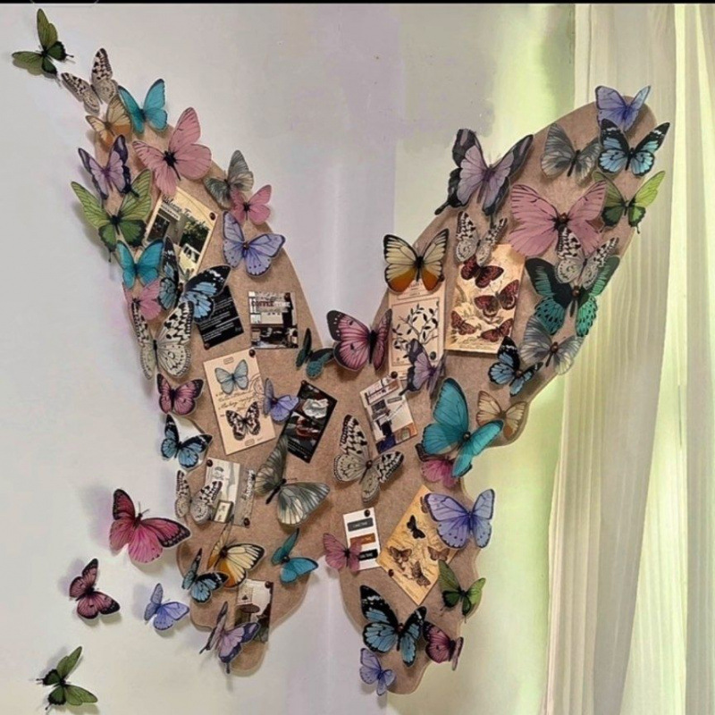 Ensemble de papillons français en feutrine - Décoration murale sans perçage pour chambre, entrée et salon_voghion.com