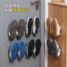 免打孔鞋架卫生间壁挂拖鞋收纳架门后鞋架过道壁挂鞋架锅盖收纳架