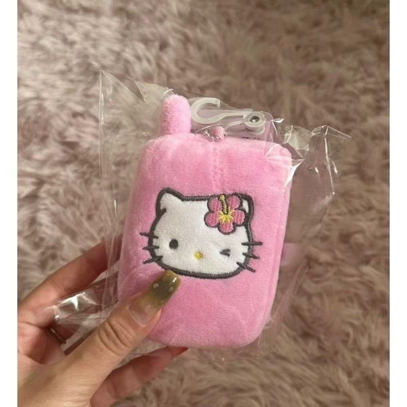 Подвеска для телефона (Sanrio Hello Kitty) плюшевое складное зеркальце-брелок, ретро кукла — розовое