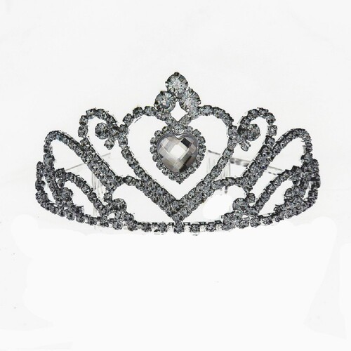 New peach heart colorful love crown bridal jewelry claw chain rhinestone tiara accessories performance wedding dress