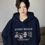 秋冬季印花连帽宽松卫衣