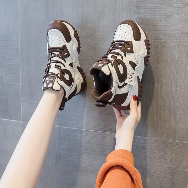 Giày sneaker nữ đế dày tăng chiều cao phong cách dad shoe mùa thu 2026 — M2503 Màu nâu, M2503 màu đen, M2503 màu xanh lam