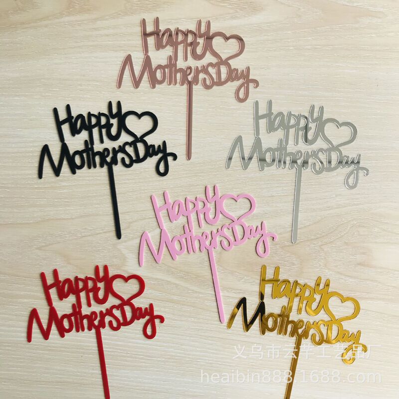 356 Acrylic Mother's Day Queen Goddess Festival Birthday Cake Decoration Card Baking Dessert Dress Up