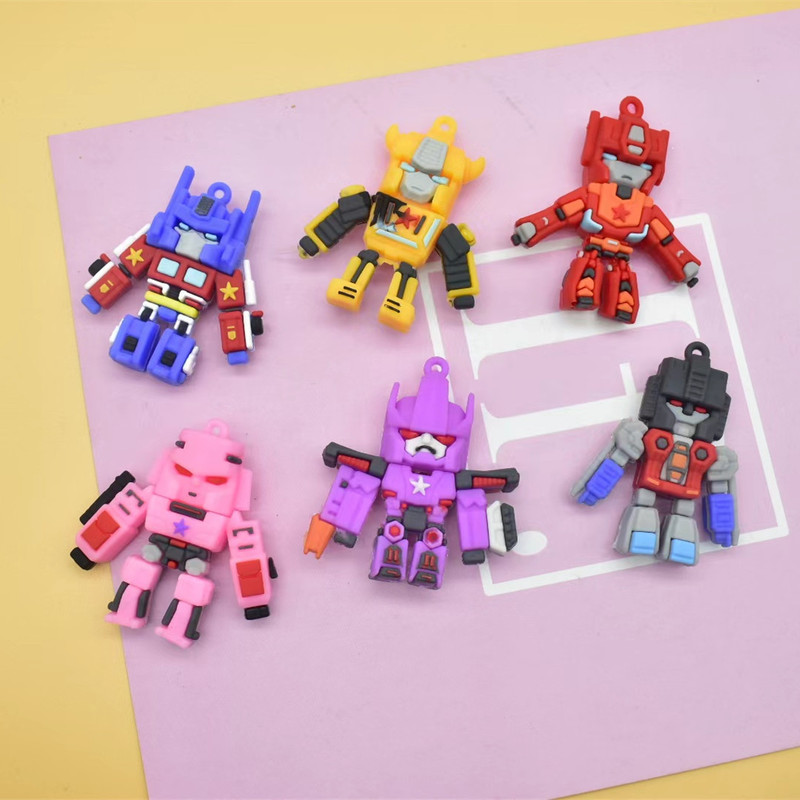 Pvc Transformers Keychain Backpack Pendant Optimus Prime Bumblebee Anime Decoration Gift Soft Rubber Keychain