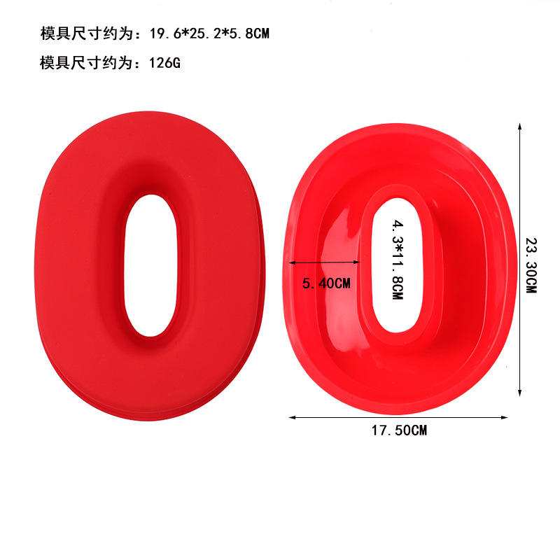 10 pulgadas digital 0-9 mousse pastel de molde neto rojo árabe francés postre chocolate herramienta de hornear de silicona