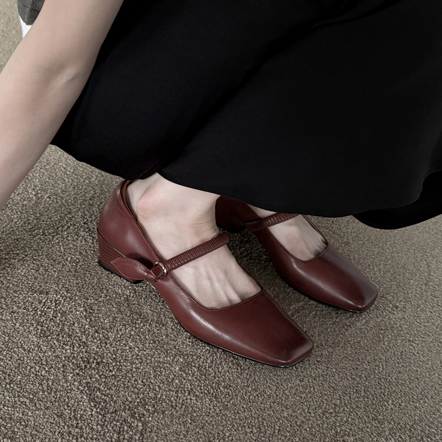 CHIKO Cheslyn Square Toe Block Heels Mary Jane Shoes - Chiko Shoes