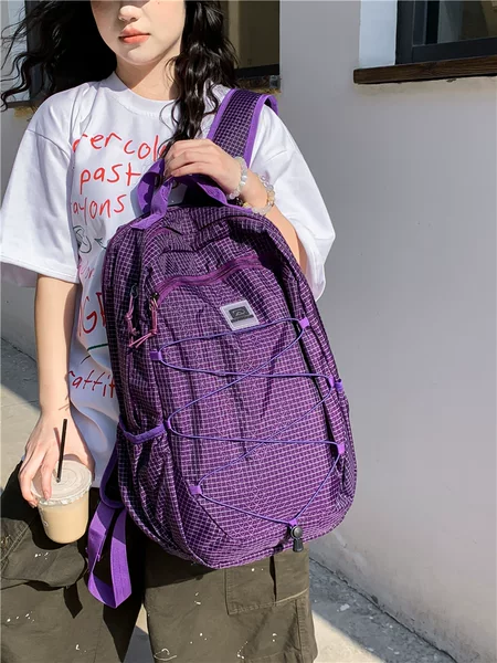 Sports Backpack for Junior High School Girls, High School Students, High-Looking School Bag, Nylon Design, Travel Outdoor Mountaineering Backpack