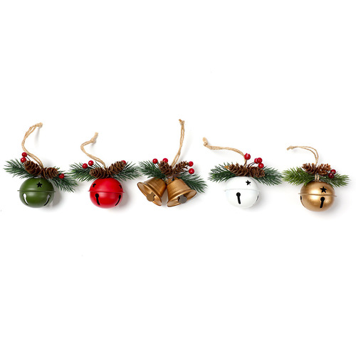 New Cross-border Christmas Bell Door Hanger, Red and Pinecone Wind Chime, Christmas Tree Ornament, Christmas Decoration