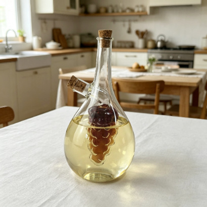 Botella de aceite de vidrio multifuncional creativa botella de condimentos de cocina de comedor aceite de sésamo miel de oliva 2 en 1 aceite de vidrio