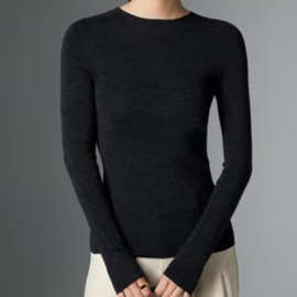 米图柔软美雅碧含羊毛圆领保暖内衣女打底上衣磨毛加绒立领内搭衣