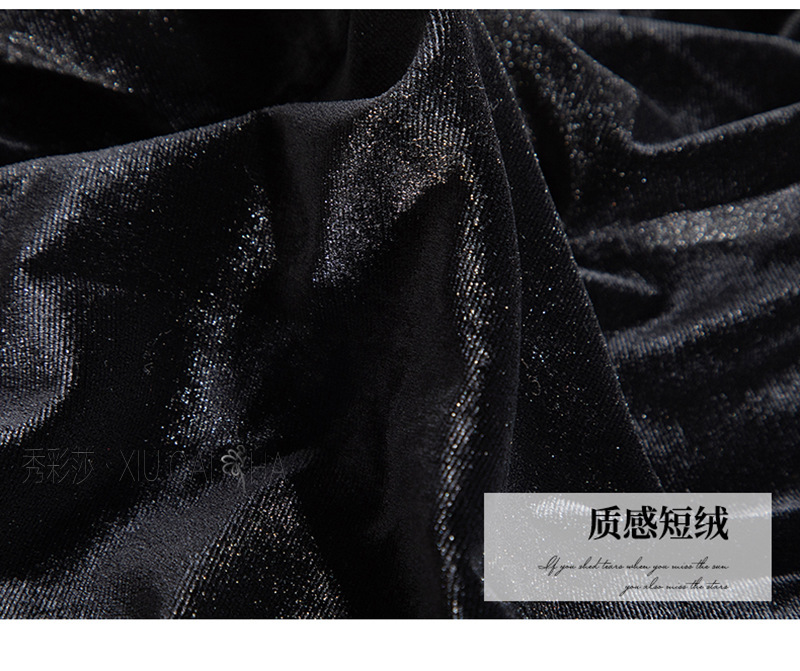 Embroidered Velvet Cheongsam Lingerie Set with Thong, Roleplay Uniform, One Size — detail image 18