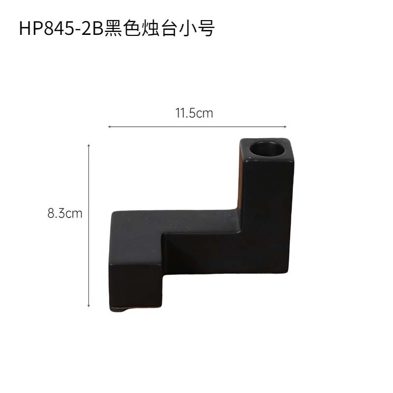 Geométrico blanco y negro candelabro de cerámica decoración estilo simple blanco y negro titular de la vela base del hogar Decoración suave al por mayor