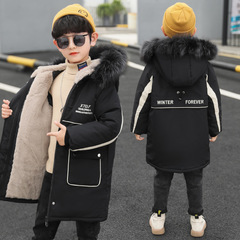 男の子用冬服 ダウンコットンコート 2025年 子供用ミドル丈コットンコート 中高生向け 厚手 男の子用コットンジャケット