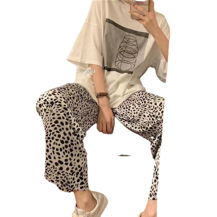 Pijamas de manga corta y pantalón largo para mujer, estilo delgado de verano 2025, conjunto de dos piezas de moda para estudiantes, estilo influencer, para estar en casa.