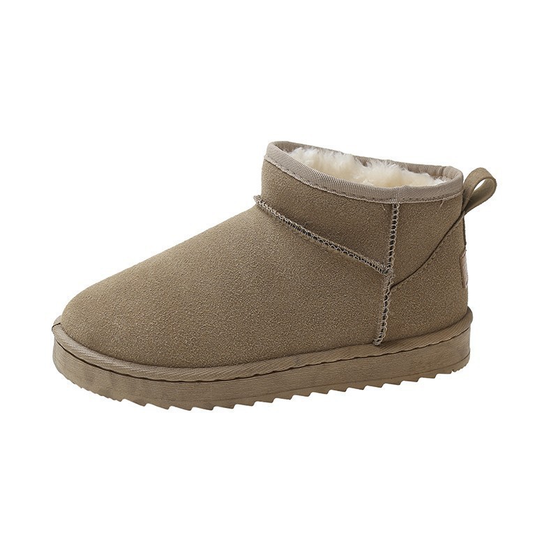 Invierno nuevos zapatos de nieve más el tamaño de comercio exterior plana corta noreste zapatos de algodón hombres forrado de lana gruesa botas de nieve caliente de las mujeres