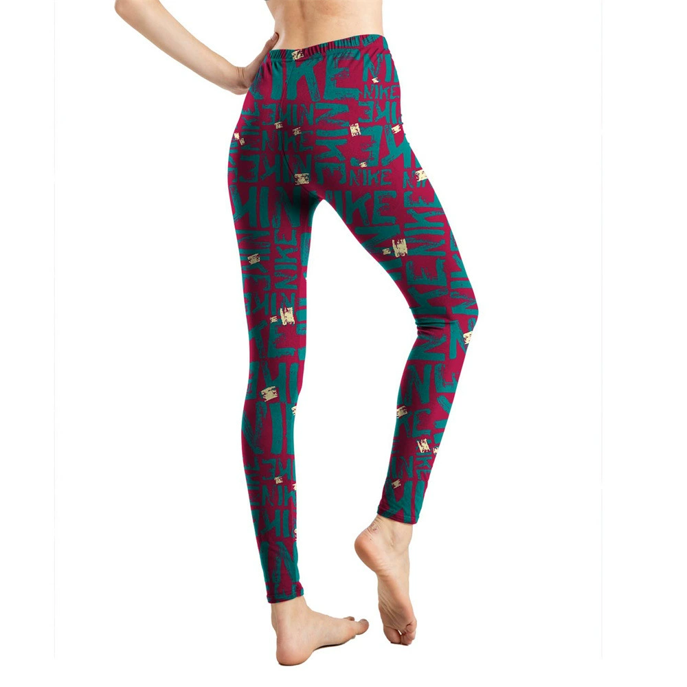 Л leggings из молочного шелка с принтом абстрактных букв, укорочённые брюки для женщин, цветы на ногах в европейском и американском стиле