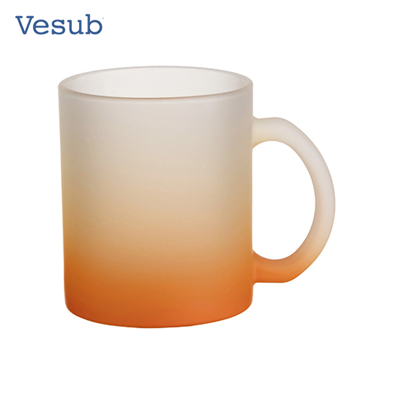Taza de vidrio esmerizado gradiente taza de agua taza de café taza de fruta taza de bebida taza de oficina taza portátil resistente a altas temperaturas