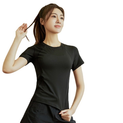 Women's Yoga Top Short Sleeve T-Shirt Fashion Comfy Slimming Fitness Running High Quality Tight Fitness Top