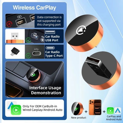 Simsiz CarPlay və Android Auto: model. Navigation, music, and screen mirroring
