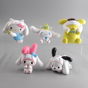A Set of Five Big-Eared Dog Role-Playing Pacha Dog Pudding Dog Doll DIY Patch Material Decorative Ornaments