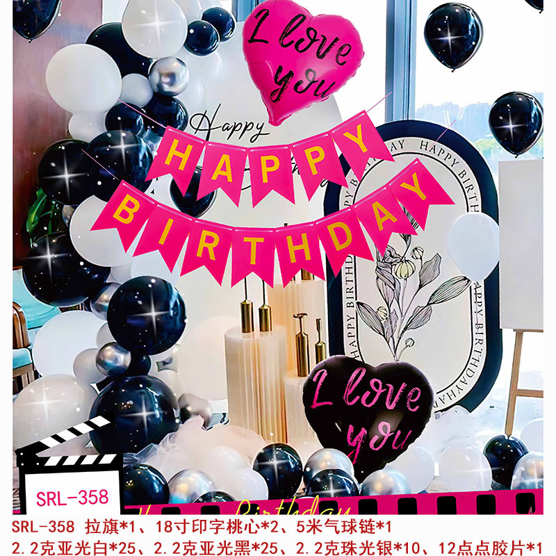 Feliz cumpleaños globo traje fiesta diseño 18 años de edad adulto ceremonia niños y niñas cumpleaños Fondo decoración de la pared globo