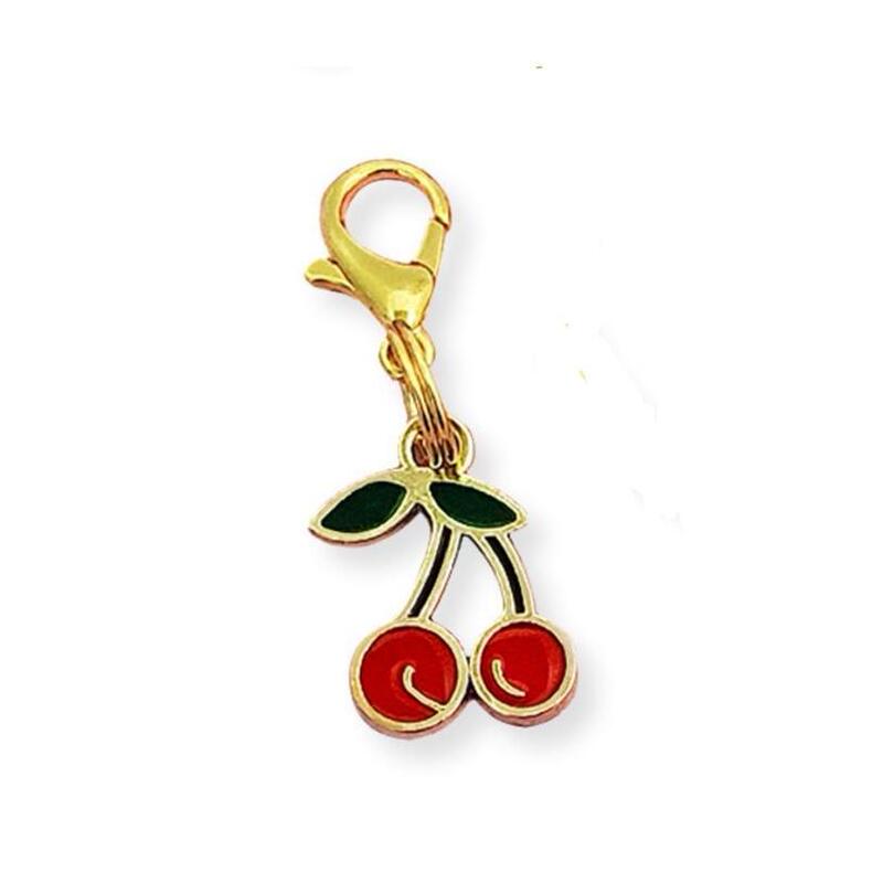 Cherry Keychain Cherry Keyring Keychain And/Or Cherry Zipper Puller Initial Keychain Birthday