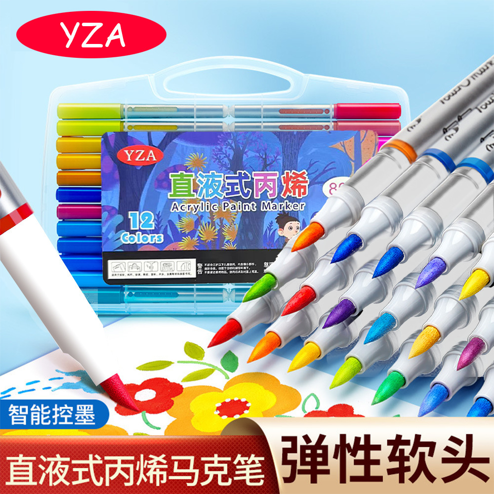 Lápiz de acrílico líquido directo lápiz de dibujo de cabeza suave lápiz de pintura lápiz de acuarela lápiz de arte lápiz de graffiti lápiz de dibujo