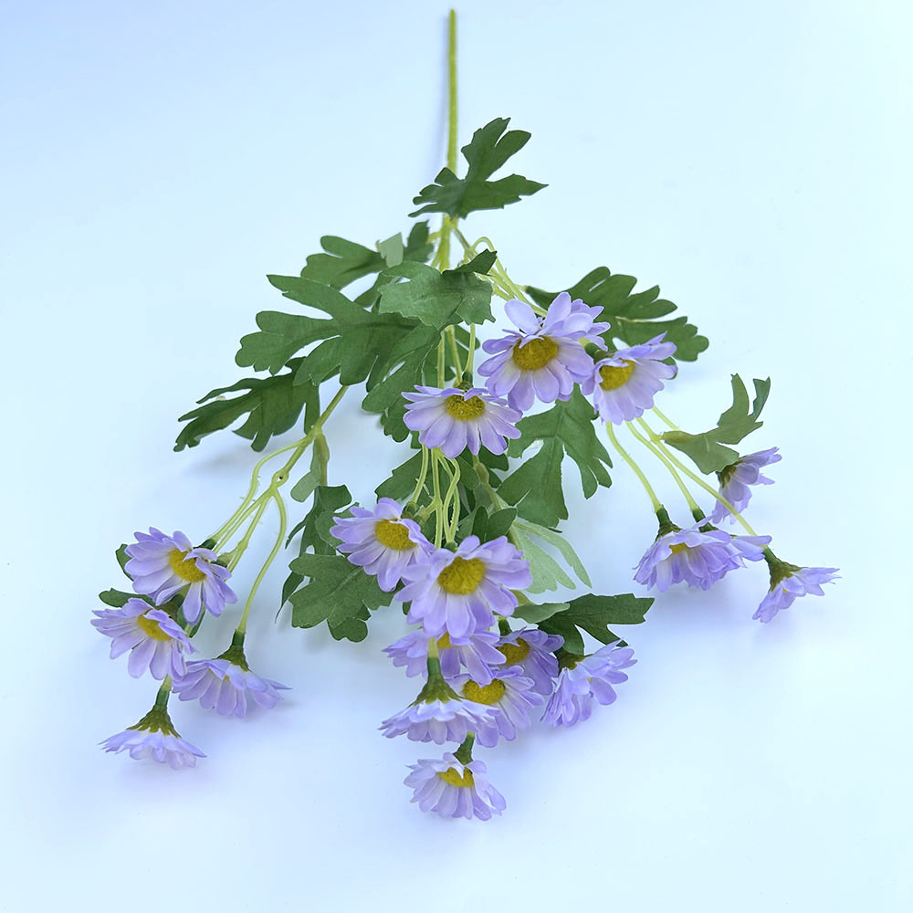 Simulation small daisy gerbera artificial flower 5 forks 20 chamomile flower arrangement photography props Dutch chrysanthemum wild chrysanthemum outs_voghion.com