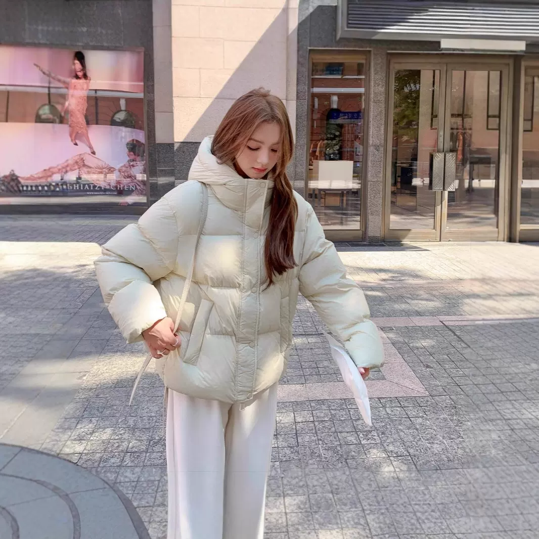 2025冬季保暖棉服棉服女糖果色短款连帽棉服女冬加厚小个子棉衣外