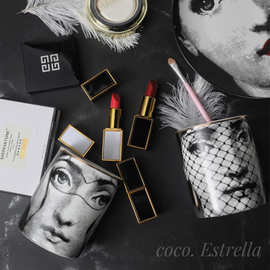 意大利伶俐风陶瓷收纳罐创意香薰烛台蜡烛杯首饰储物罐子桌面摆件