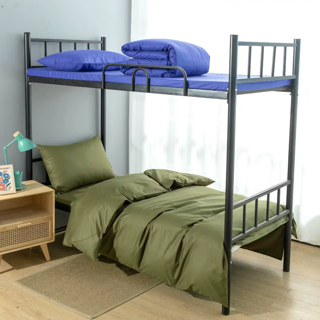 Комплект постельного белья для студенческого общежития (3 предмета): утолщенное одеяло из чистого хлопка, однотонное, подходит для двухъярусных кроватей.