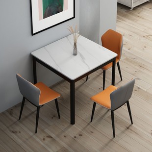 New Style Minimalist Style Square Rock Plate Dining Table Modern Simple Household Small Apartment Living Room Internet Celebrity Dining Table and Chair Combination