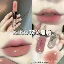 跨境明通版ki.ko双头唇釉唇蜜口红水光镜面透明裸色玻璃唇彩6ml