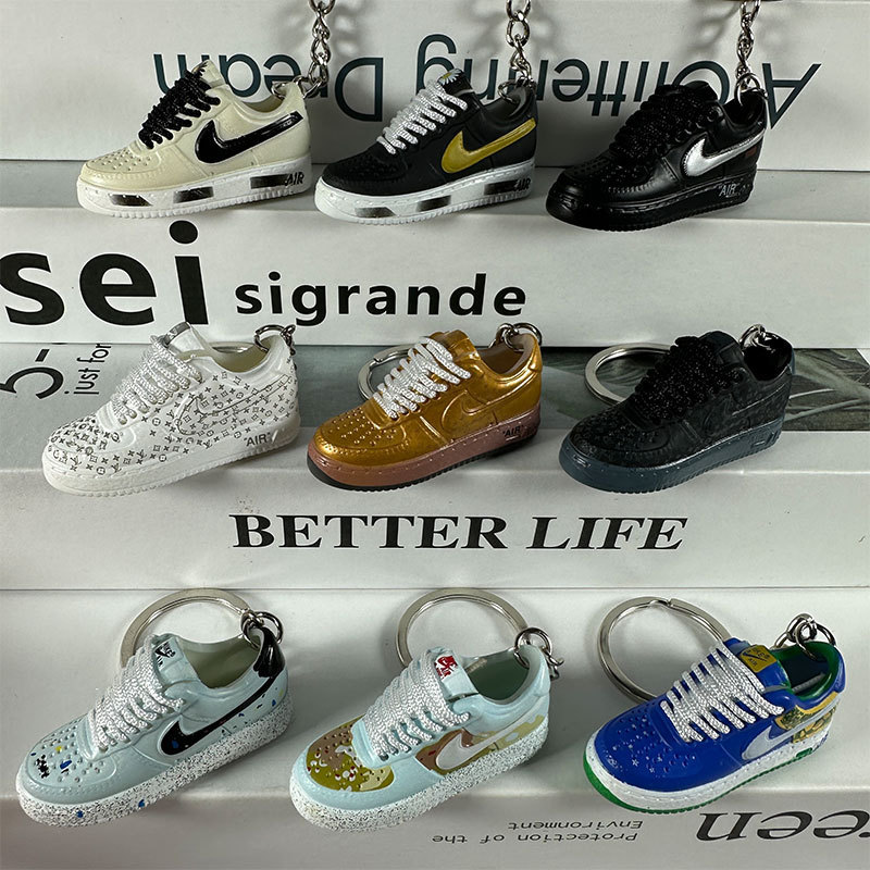 AJ Shoe Mold Keychain Air Force AF1 Mini 3D Basketball Shoes Trend Surprise Blind Box Bag Pendant Ornaments