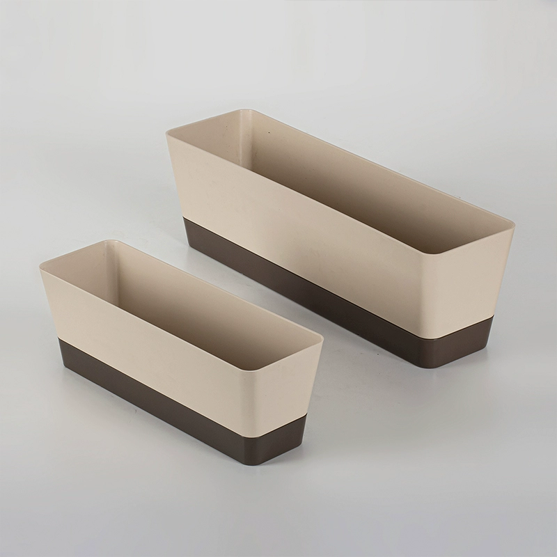 Плоские цветочные горшки с длинными полосами узких и тонких подоконников для посадки пластиковых балконных цветочных тарелок