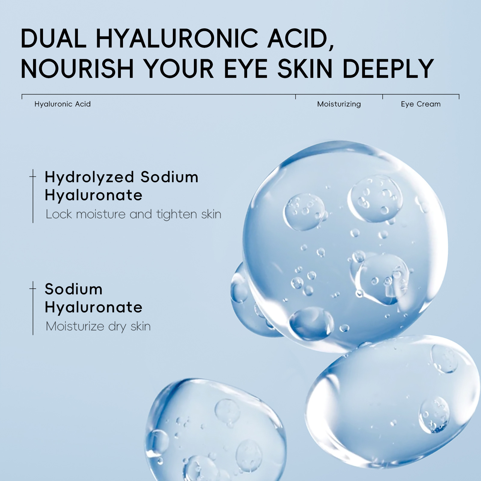 Cross-border QUIYUM Hyaluronic Acid Eye Cream 15g hydrating, moisturizing and brightening skin tone manufacturer's skin care products wholesale undefined