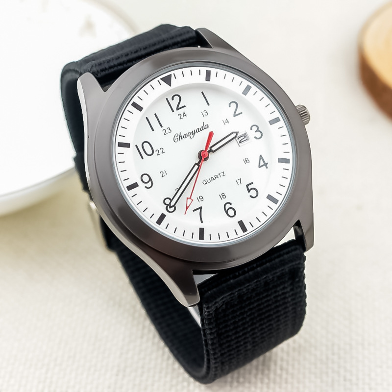 2022 reloj de moda de estilo coreano para hombres para estudiantes de secundaria y secundaria de lona deportiva al aire libre Calendario de hombre reloj impermeable